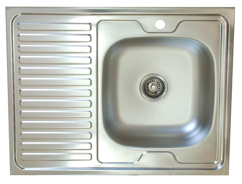 картинка Мойка накладная из нержавеющей стали 60х80/13 см 0,4 мм правая выпуск 1 1/2" Vladix 023-3335 от магазина Экономстрой