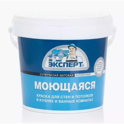Краска моющаяся супербелая Эксперт, 1,3 кг купить в отделе магазина Экономстрой