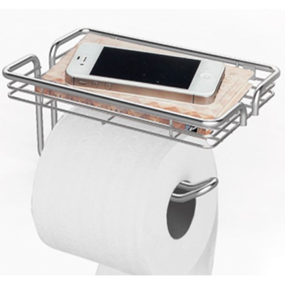 Держатель для туалетной бумаги с подставкой для телефона, хром купить в отделе магазина Экономстрой