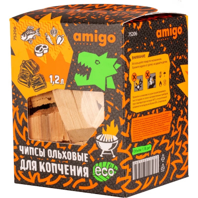 Чипсы для копчения ольховые Amigo Grande, крупной фракции, 1,2 л