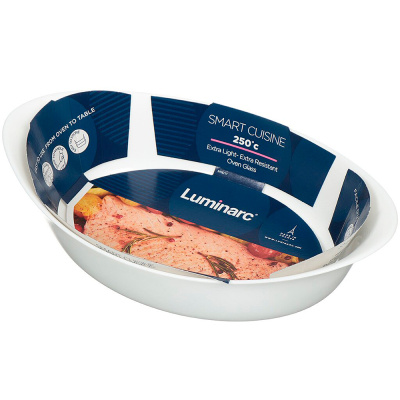 Форма для запекания жаропрочная стеклокерамическая Luminarc Smart Cuisine N3567, овальная, 29х17х5,6 см