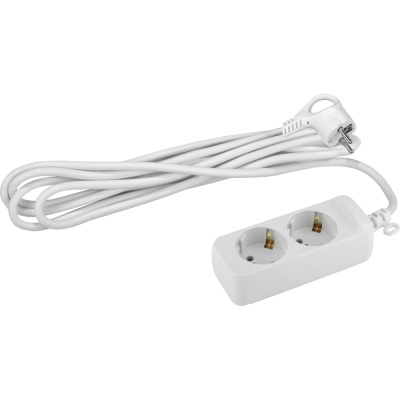 Удлинитель бытовой с заземлением Эра, 2 гнезда, ПВС 3x0,75мм, 16A/3500Вт, 1,5 м купить в отделе магазина Экономстрой