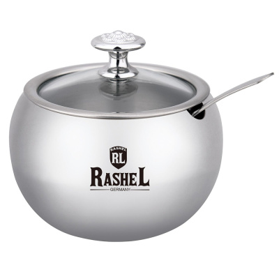 Сахарница с крышкой и ложкой, нержавеющая сталь, 500 мл купить в отделе магазина Экономстрой