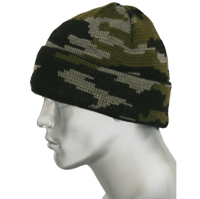 Шапка полушерстяная, двойная, КМФ/зеленая купить в отделе магазина Экономстрой