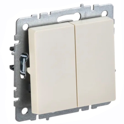 Выключатель 2 клавишный BRITE IEK, бежевый, BR-V20-0-10-K10 купить в отделе магазина Экономстрой