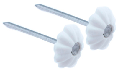 Гвозди декоративные СТРОЙБАТ с белой пластмассовой головкой, 1,4х25 мм (80 шт) купить в отделе магазина Экономстрой