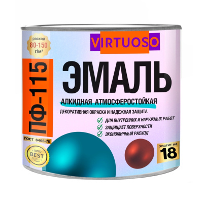 Эмаль ПФ-115 Virtuoso (зеленая; RAL 6029), 2,4 кг купить в отделе магазина Экономстрой
