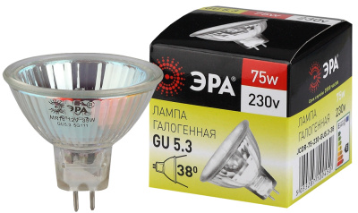 Лампа галогенная Эра GU5.3-JCDR (MR16)-75W-230V-CL 1275lm 3000К, С0027366 купить в отделе магазина Экономстрой