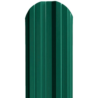 Евроштакетник М-образный фигурный, односторонний, темно-зеленый (RAL 6005), 112х1800 мм
