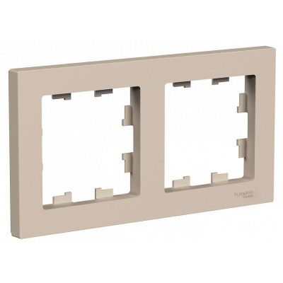 Рамка 2-постовая Systeme Electric AtlasDesign, песочная (ATN001202) купить в отделе магазина Экономстрой