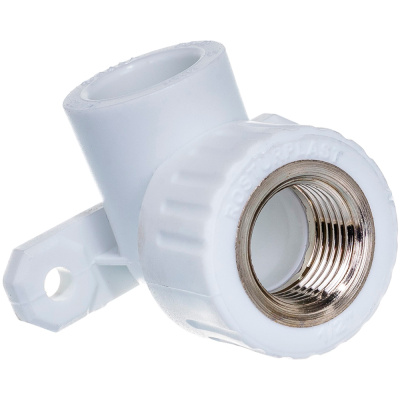 Угольник комбинированный с креплением PP-R, внутренняя резьба, RTP (РосТурПласт) 10797, PN25, Дн 20х1/2" купить в отделе магазина Экономстрой