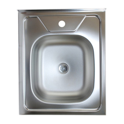 Мойка накладная, нержавеющая сталь квадрат 500х600х170 мм 0,6 мм выпуск 1 1/2" КРОМРУС 201 ЕС-208 купить в отделе магазина Экономстрой