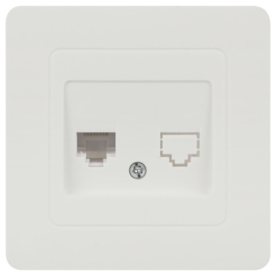 Розетка Intro, Style, информационная, RJ45, СУ, белый купить в отделе магазина Экономстрой