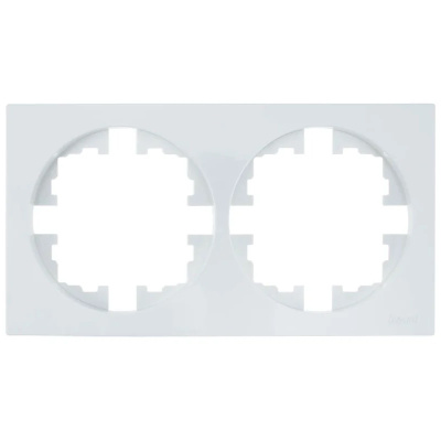 Рамка 2-местная квадратная Lezard Osen, белая, 743-0200-147 купить в отделе магазина Экономстрой