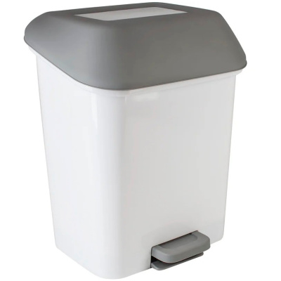 Ведро для мусора с педалью Квадра, 15 л, белый, SV4061БЛ купить в отделе магазина Экономстрой