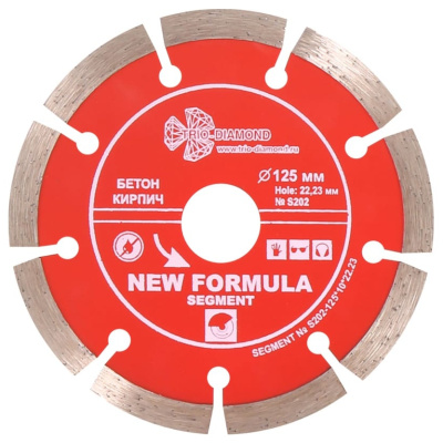 Диск отрезной алмазный сегментный (125x22,23x2,2х10 мм) Trio-Diamond New Formula, S202 купить в отделе магазина Экономстрой
