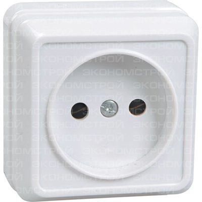 Розетка без заземления 10А, открытой установки, белая РС20-2-ОБ ОКТАВА (ERO10-K01-10-DC) купить в отделе магазина Экономстрой