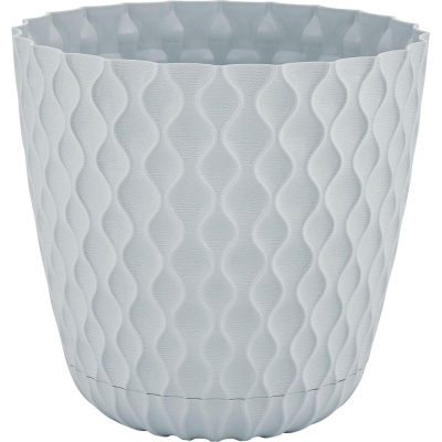 Горшок для цветов InGreen Wave с дренажной сеткой и съемным поддоном, 4,7 л, D205 мм, утренний туман купить в отделе магазина Экономстрой