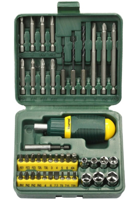 Набор отвертка реверсивная с набором бит, сверл и торцевых головок KRAFTOOL 25556-Н43 купить в отделе магазина Экономстрой
