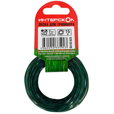 Леска для триммера (2 мм; 15 м; квадрат с сердечником) Интерскол 93102.020 купить в отделе магазина Экономстрой