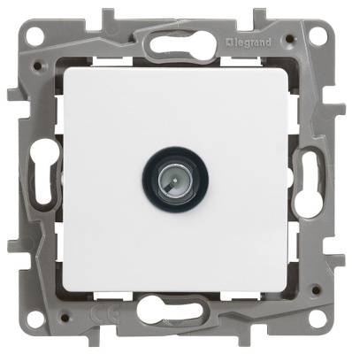 Розетка TV простая, затухание 2 дБ, 0-2400 МГц,  белая Etika купить в отделе магазина Экономстрой