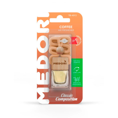 Ароматизатор автомобильный подвесной "Бутылочка" Medori, с пробником аромата, кофе купить в отделе магазина Экономстрой