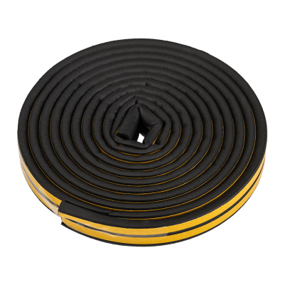 Уплотнитель самоклеящийся PROconnect, черный, D-профиль 9х7,5 мм, для зазоров 3-5 мм, упаковка по 6 м купить в отделе магазина Экономстрой