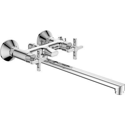 Смеситель для ванны и душа Rush Melville MV1135-51 с длинным поворотным изливом, хром, двухвентильный купить в отделе магазина Экономстрой