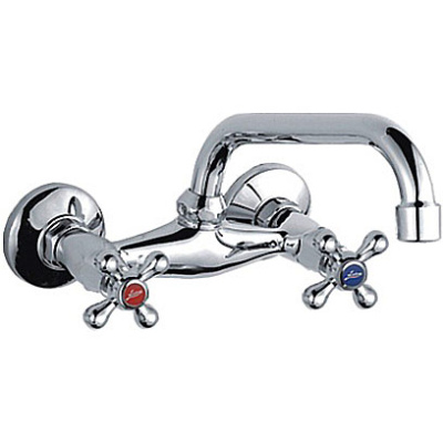 Смеситель Ledeme настенный, верхний излив, крест, керамика купить в отделе магазина Экономстрой