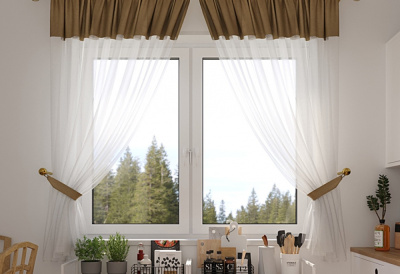 Комплект портьер "Софт-Вуаль", с подхватами, латте, 135х160 см