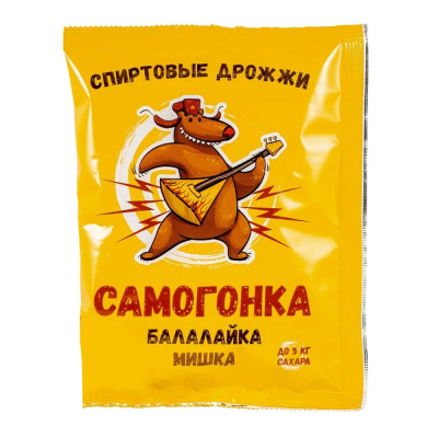 Спиртовые дрожжи &quot;Самогонка Балалайка Мишка&quot;, 100 г