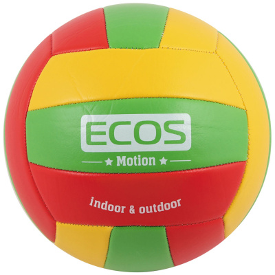 Мяч волейбольный Ecos MOTION VB105P, ПВХ, размер №5, красный-зеленый-желтый купить в отделе магазина Экономстрой