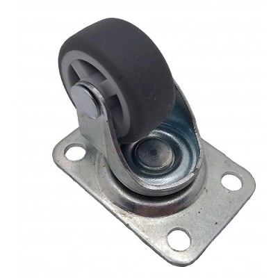 Колесо для тележек и мебели поворотное, резина, серое, 30 мм купить в отделе магазина Экономстрой