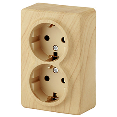 Розетка IP20 с заземлением, двойная 2х2Р+Е, 16А 250В, сосна, открытой установки, 11-2205-11 ЭРА ЭКСПЕРТ (Б0020693) купить в отделе магазина Экономстрой