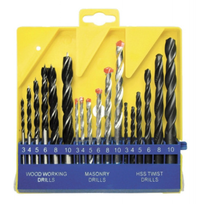 Сверла набор по дереву, бетону, металлу 18 шт 725305 купить в отделе магазина Экономстрой
