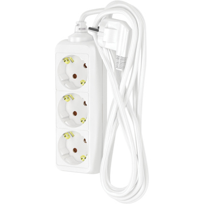 Удлинитель сетевой Фотон, с заземлением, 16А, белый, 3 розетки, 5 м купить в отделе магазина Экономстрой