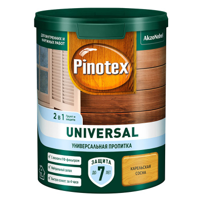 Пропитка для древесины PINOTEX UNIVERSAL 2 в 1 карельская сосна 0,9 л 51436
