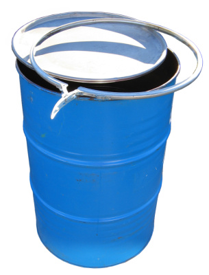 Бочка 200 л, 1 СОРТ (б/у), металлическая, с хомутом и крышкой купить в отделе магазина Экономстрой