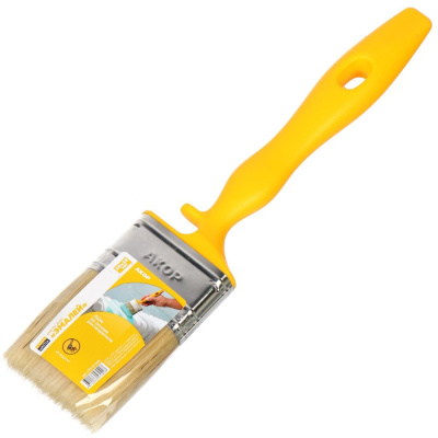 Кисть плоская Акор Эмали Мастер, натуральная щетина, 50х15 мм купить в отделе магазина Экономстрой