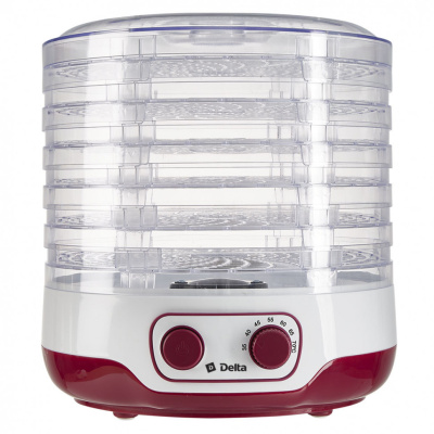 Сушилка для овощей и фруктов электрическая Delta DL-6890, 250 Вт, 8 л, 5 секций, белая с малиновым купить в отделе магазина Экономстрой