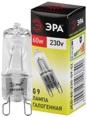 Лампа галогенная Эра G9-JCD-60W-230V-CL 960lm 3000К, C0027370