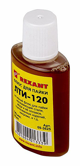 Флюс для пайки ЛТИ-120 (пайка нержавейки, меди, свинца, никеля, серебра) 30мл REXANT купить в отделе Сварочные аппараты  магазина Экономстрой