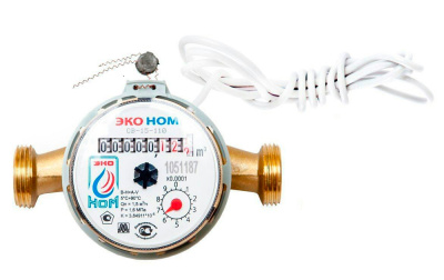 Счетчик воды универсальный ЭКО НОМ-15-110ДГ с импульсным выходом (без КМЧ), 1/2", L-110 мм купить в отделе магазина Экономстрой