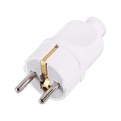 Вилка Вихрь, прямая, с заземления, белый, 16А, 250В купить в отделе магазина Экономстрой