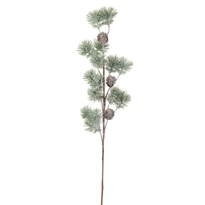 Ветка с шишками заснеженная, H73 см, зеленый купить в отделе магазина Экономстрой