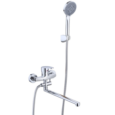 Смеситель для ванны с длинным изливом SMV GROUP, однорычажный, нержавеющая сталь, хром купить в отделе магазина Экономстрой