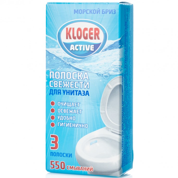 Полоски чистоты для унитазов Kloger, морской бриз, 10 г, 3 шт купить в отделе Чистящие средства магазина Экономстрой