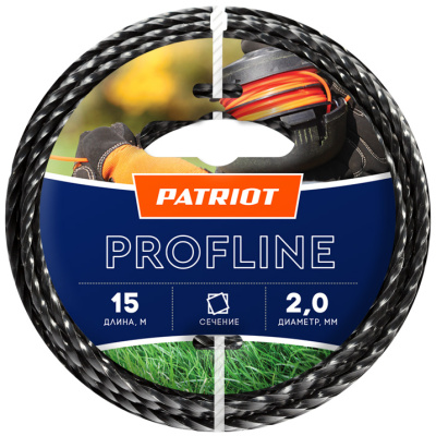 Леска для триммера (2 мм; 15 м; скрученный квадрат; черная) Patriot Profline 805402201 купить в отделе магазина Экономстрой