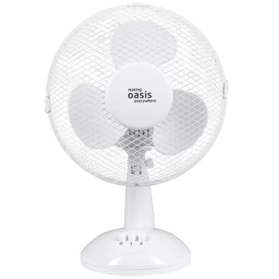 Вентилятор настольный Oasis, основание-овал, белый, 2 скорости, d 220 мм купить в отделе магазина Экономстрой