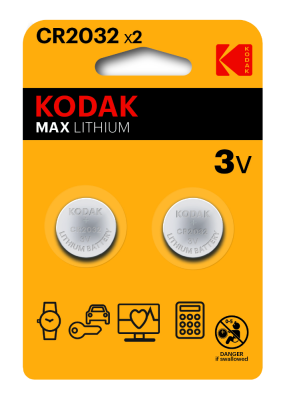 Батарейка литиевая Kodak Мax Lithium CR2032 BL2, 3V (2 шт) купить в отделе магазина Экономстрой
